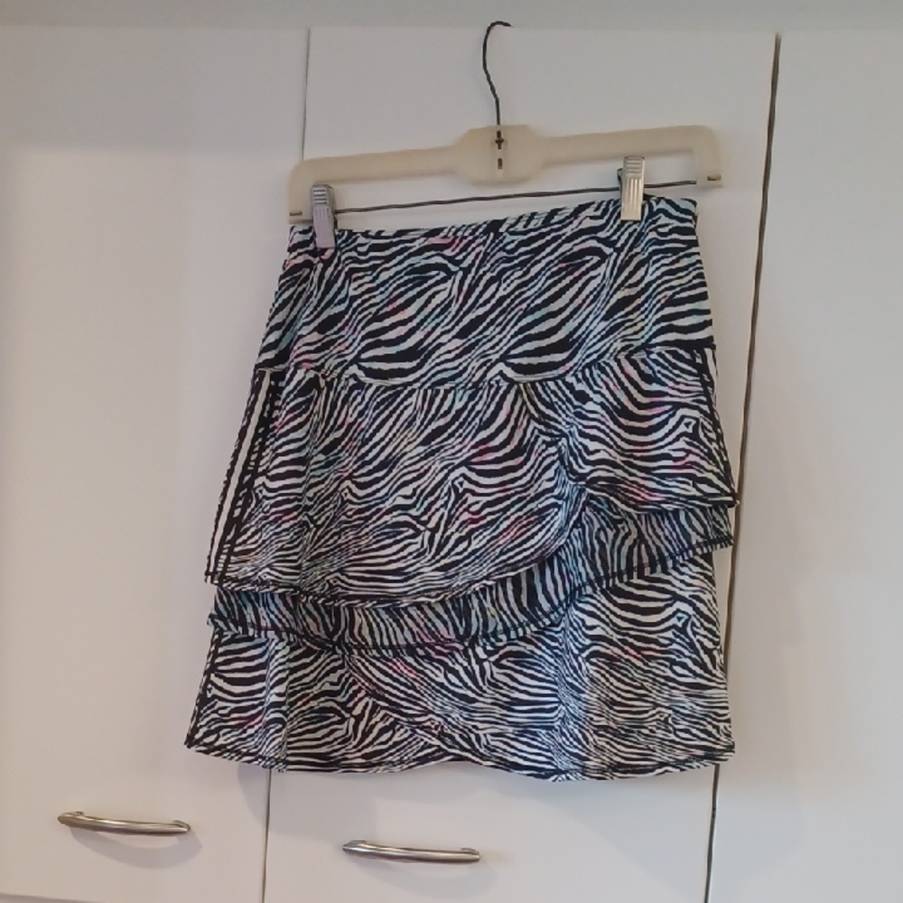 Lucky in Love Black and White Skater Mini Skirt